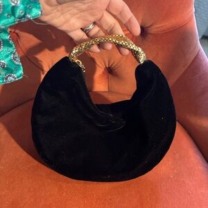 La Regale Black Velvet 1960s Clutch